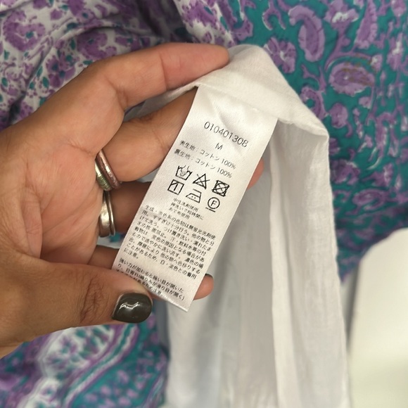 Ne Quittez Pas Floral Peasant Dress Purple Teal - Picture 8 of 12